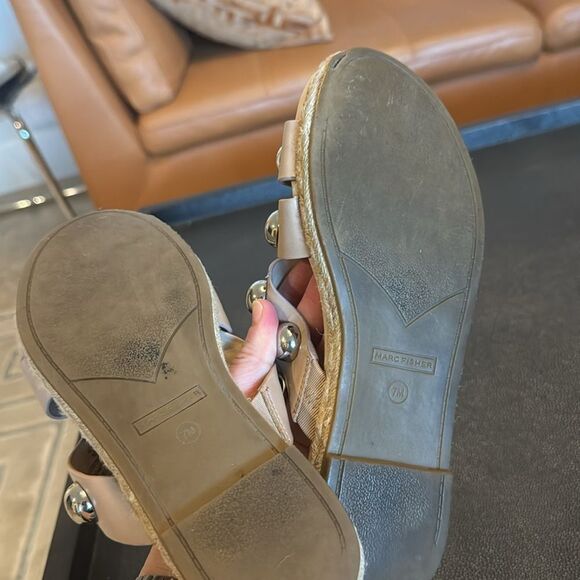Marc Fisher Nude sandals with silver balls size 7 - Picture 5 of 7